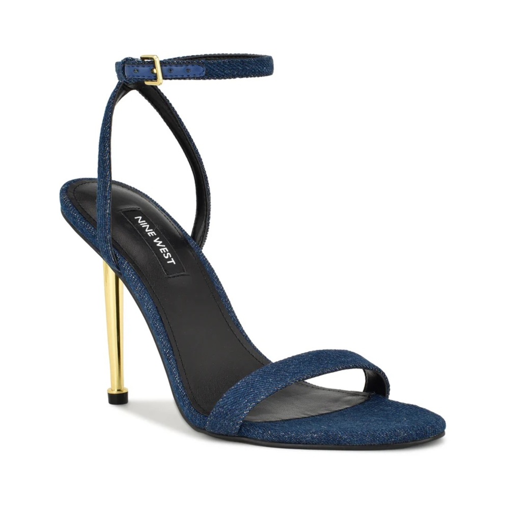 Nine West Blue Heels with Gold Stiletto